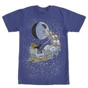 Men's Star Wars Christmas Darth Vader Santa's Sleigh Graphic Tee Royal X Large